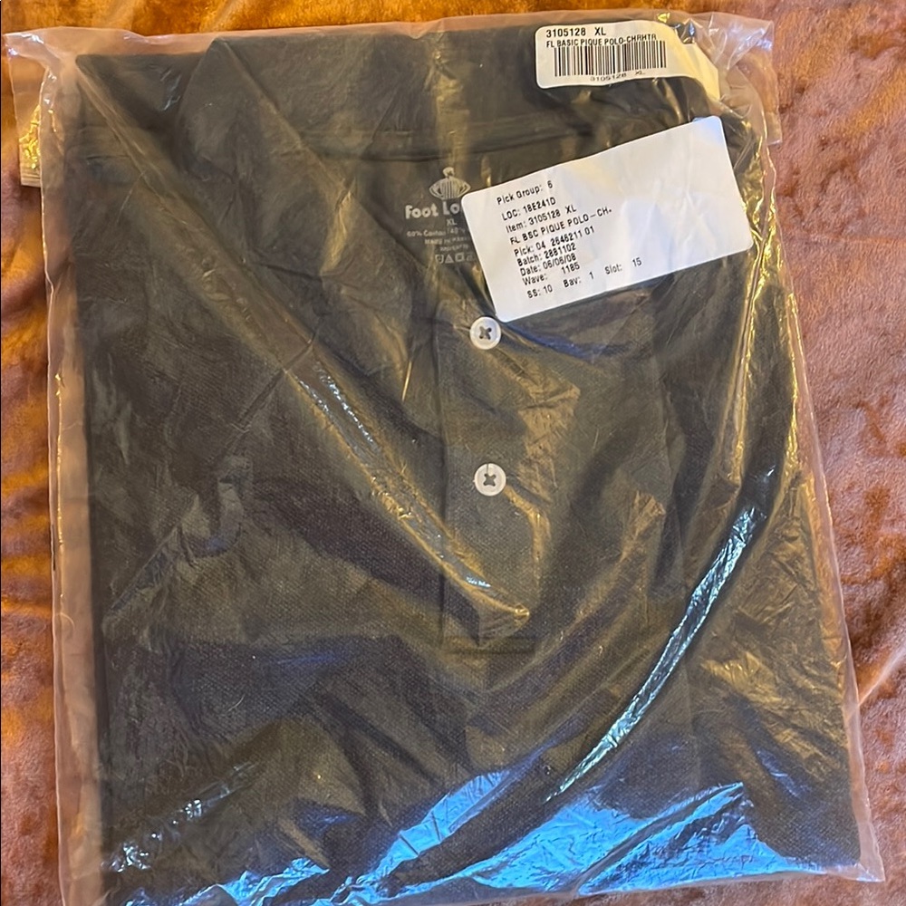 BNWT Footlocker Men's Dark Gray Pique Polo Shirt XL
